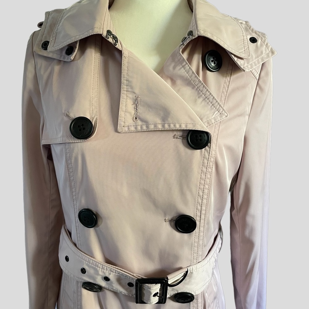 𝅺bcbgeneration Double Breasted Spring Trench Coat Waterproof Pink Size S - Picture 6 of 16